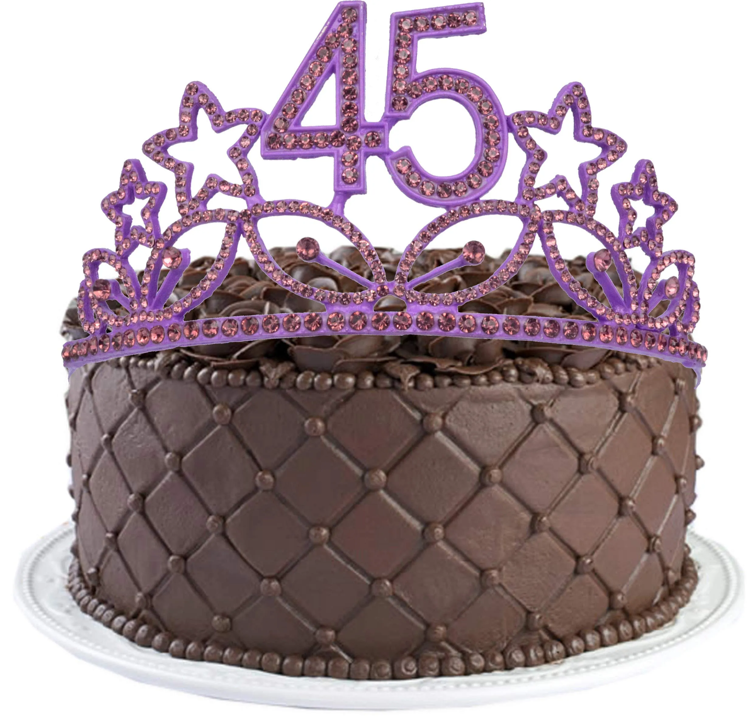 45th Birthday Gifts for Woman, 45th Birthday Tiara and Sash purple, HAPPY 45th Birthday