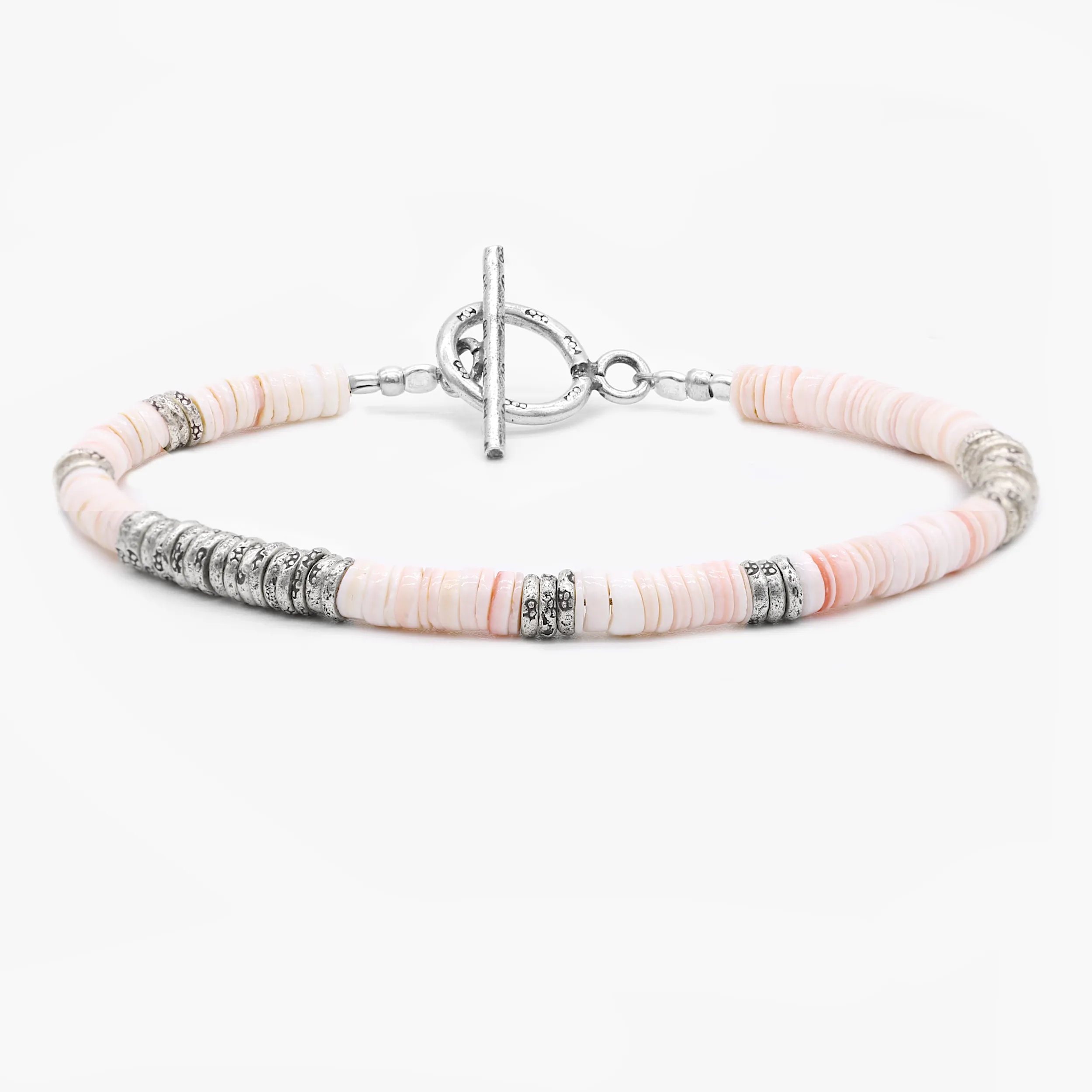 4mm "Rodeo" Bracelet (Light Shell/Silver)