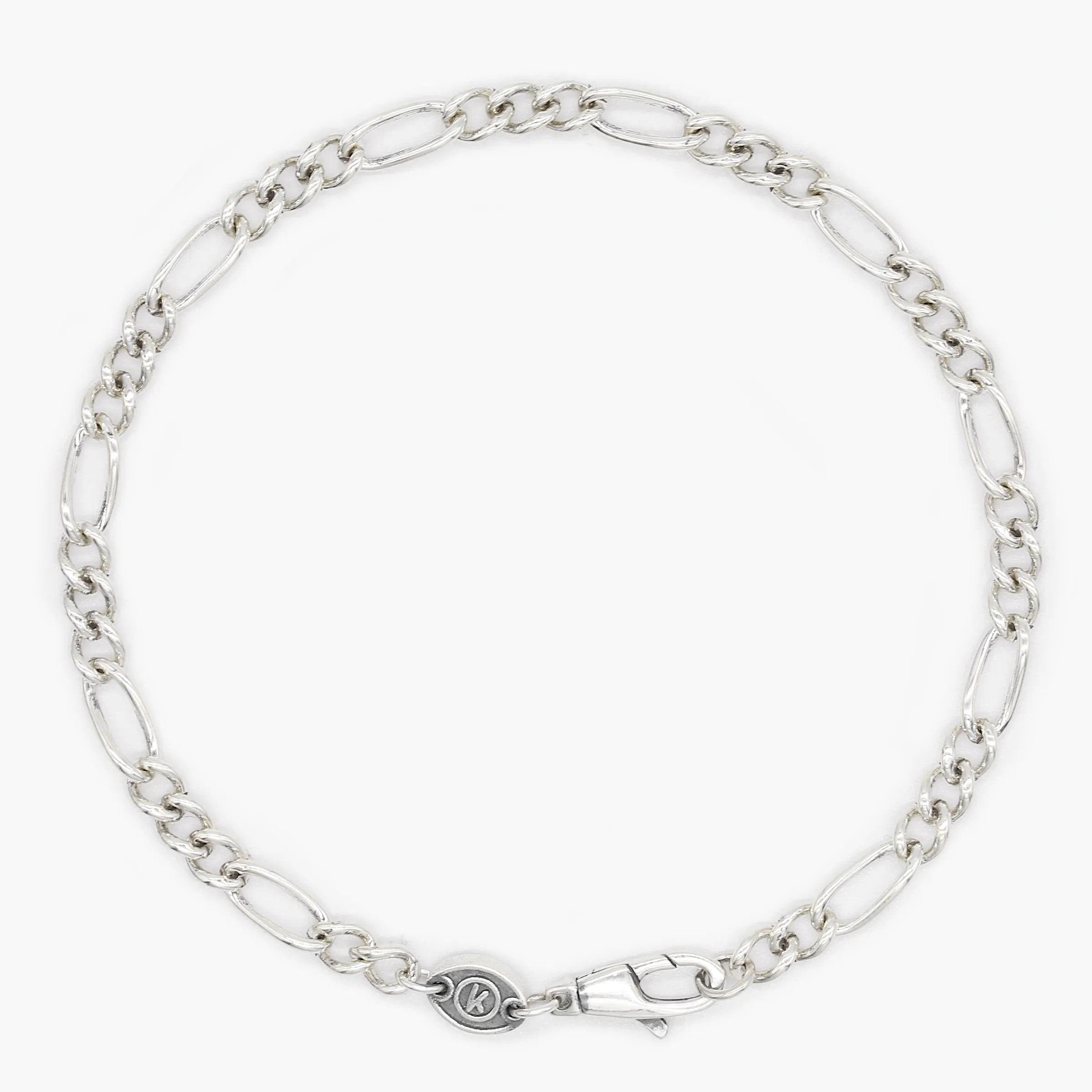 4mm Sterling Silver Figaro Chain Bracelet