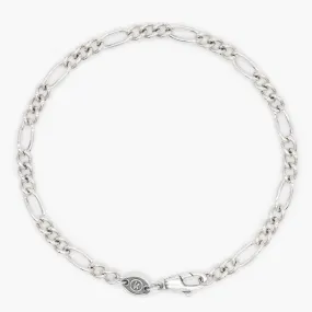 4mm Sterling Silver Figaro Chain Bracelet