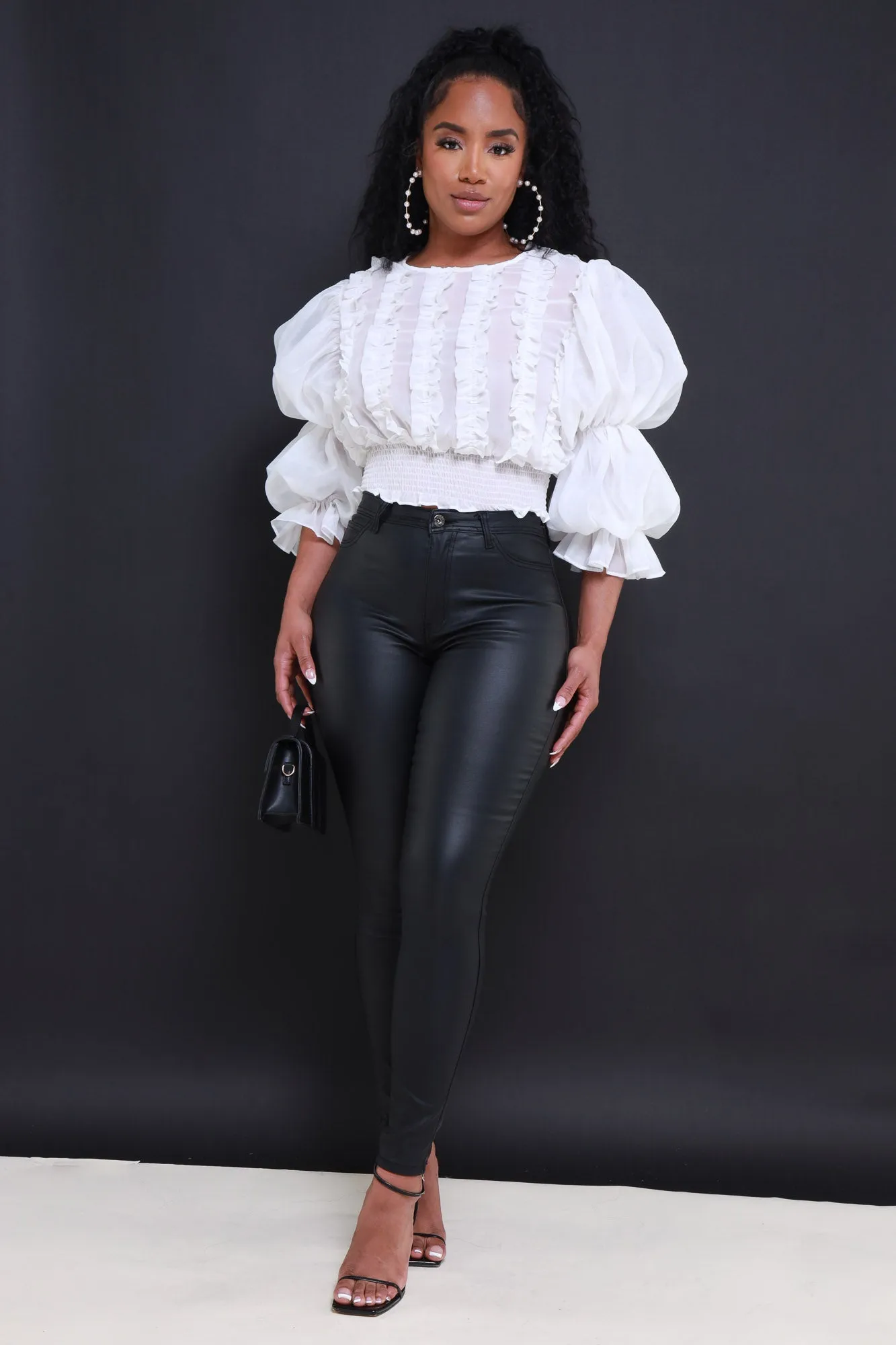 $5 Curve You Faux Leather High Rise Pants - Black