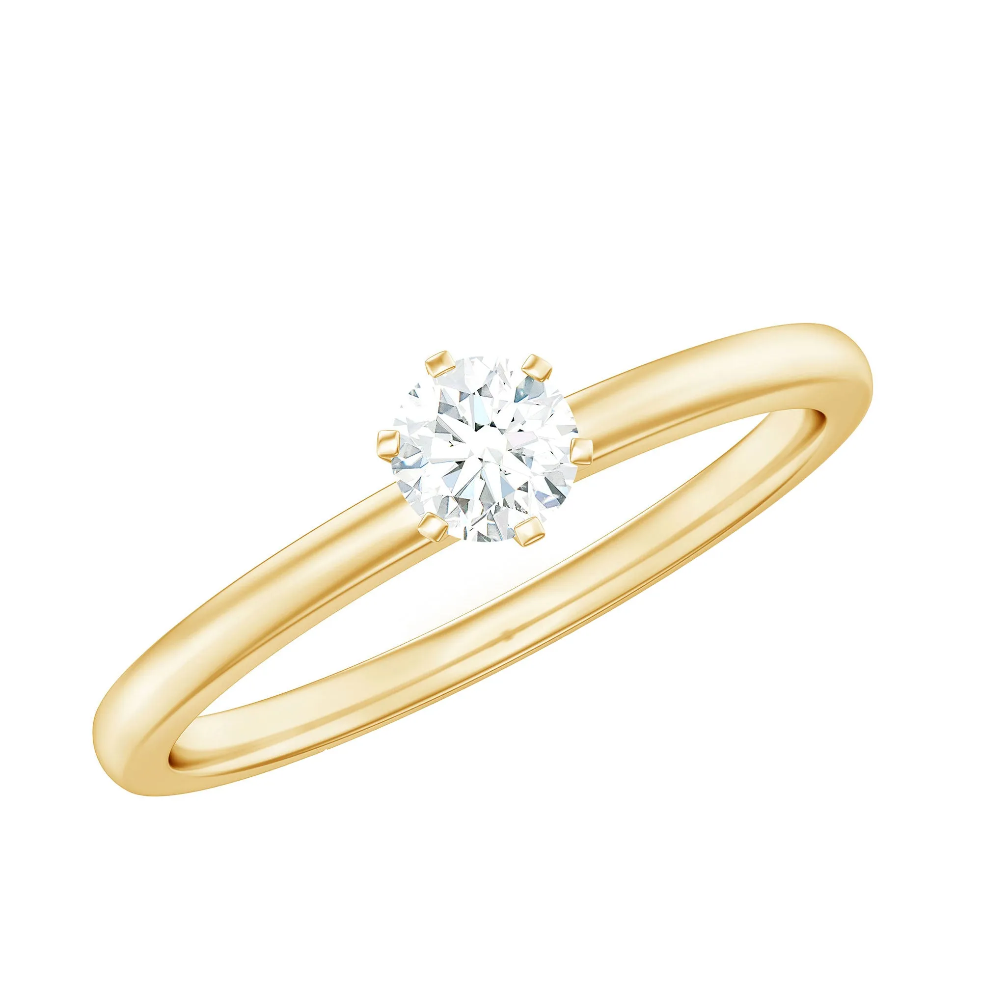 6 Prong Peg Head Set Diamond Solitaire Ring for her