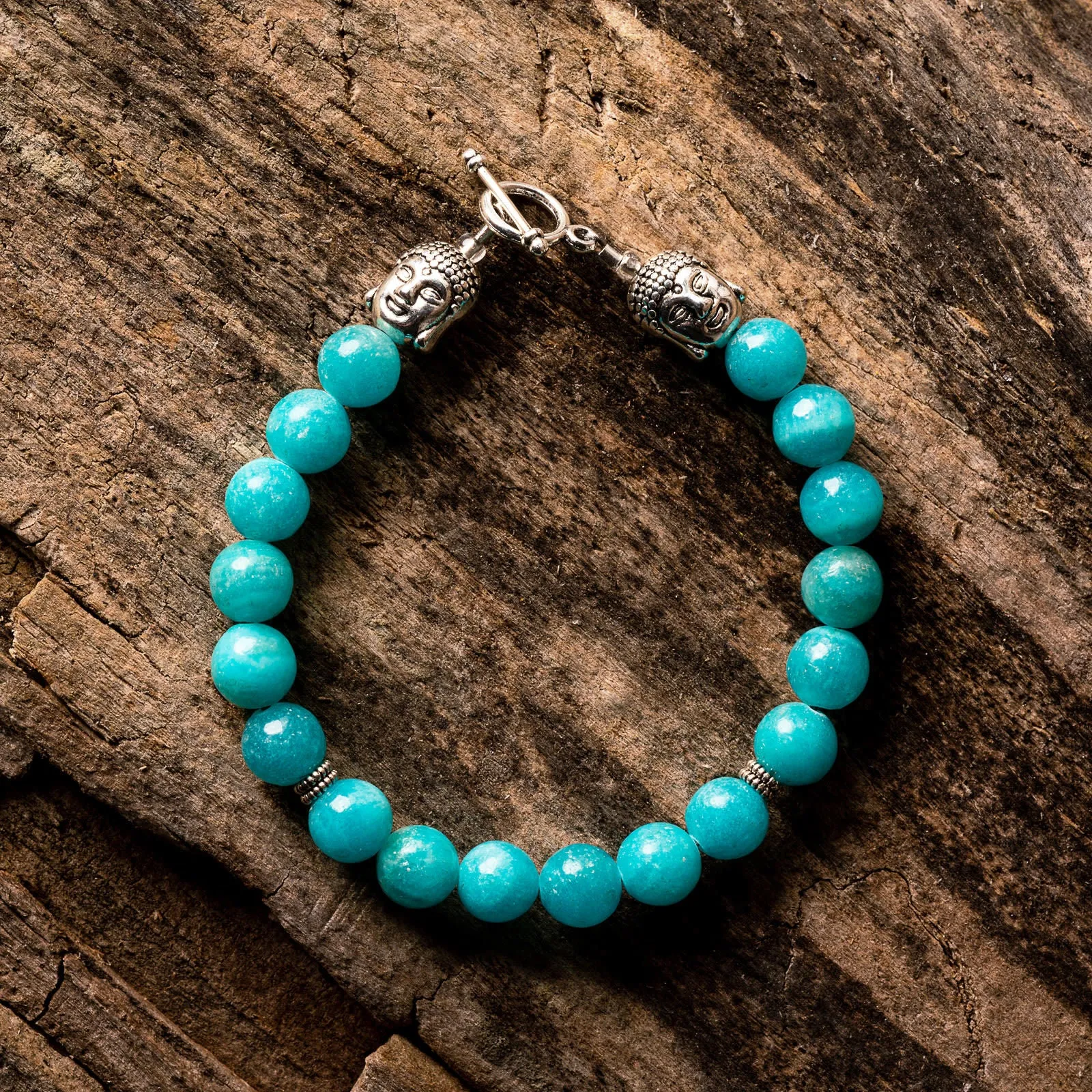 8mm Aqua Jade Natural Gemstone Bracelet (2 Styles)