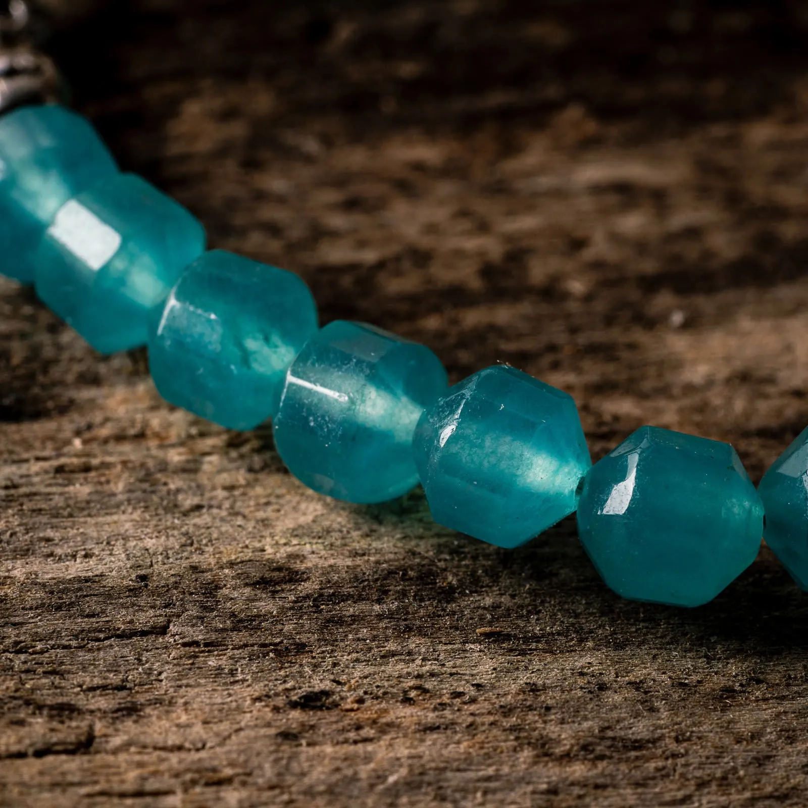 8mm Aqua Jade Natural Gemstone Bracelet (2 Styles)