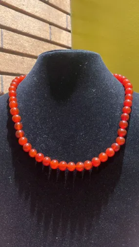 8MM Cherry Carnelian Bead Stretchy Cord Necklace/Bracelet/Anklet