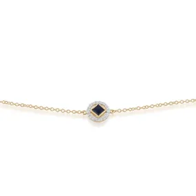 9 karat Gelbes Gold Saphir 7zoll Armband