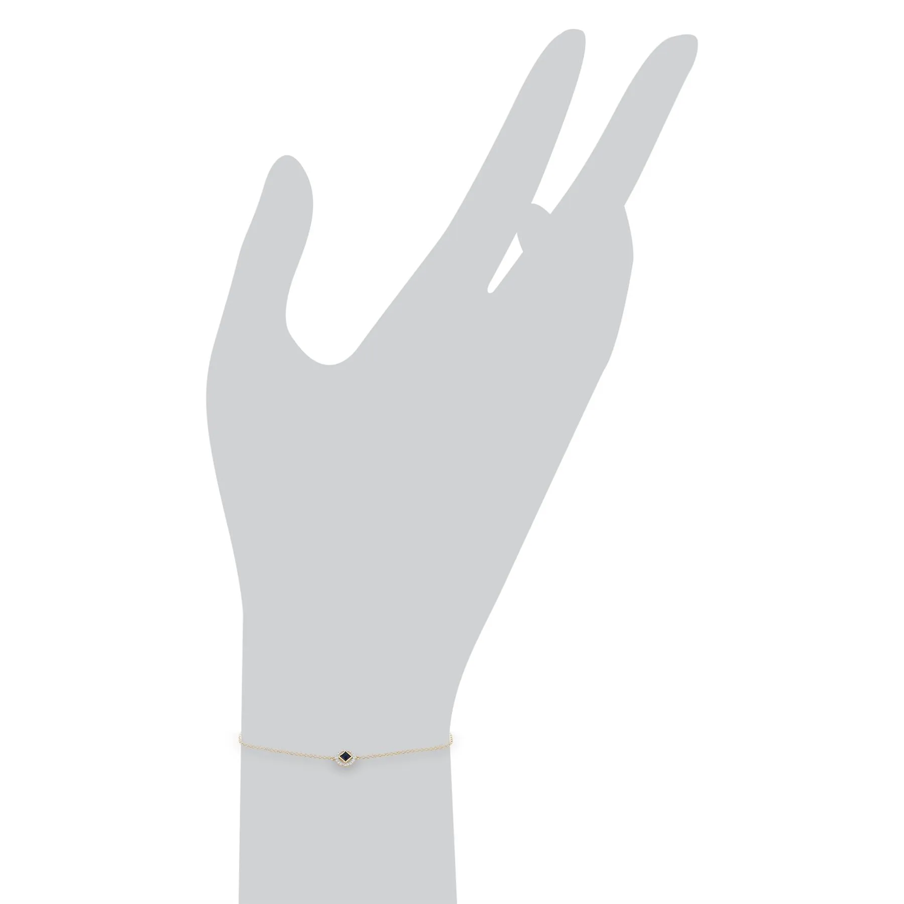 9 karat Gelbes Gold Saphir 7zoll Armband