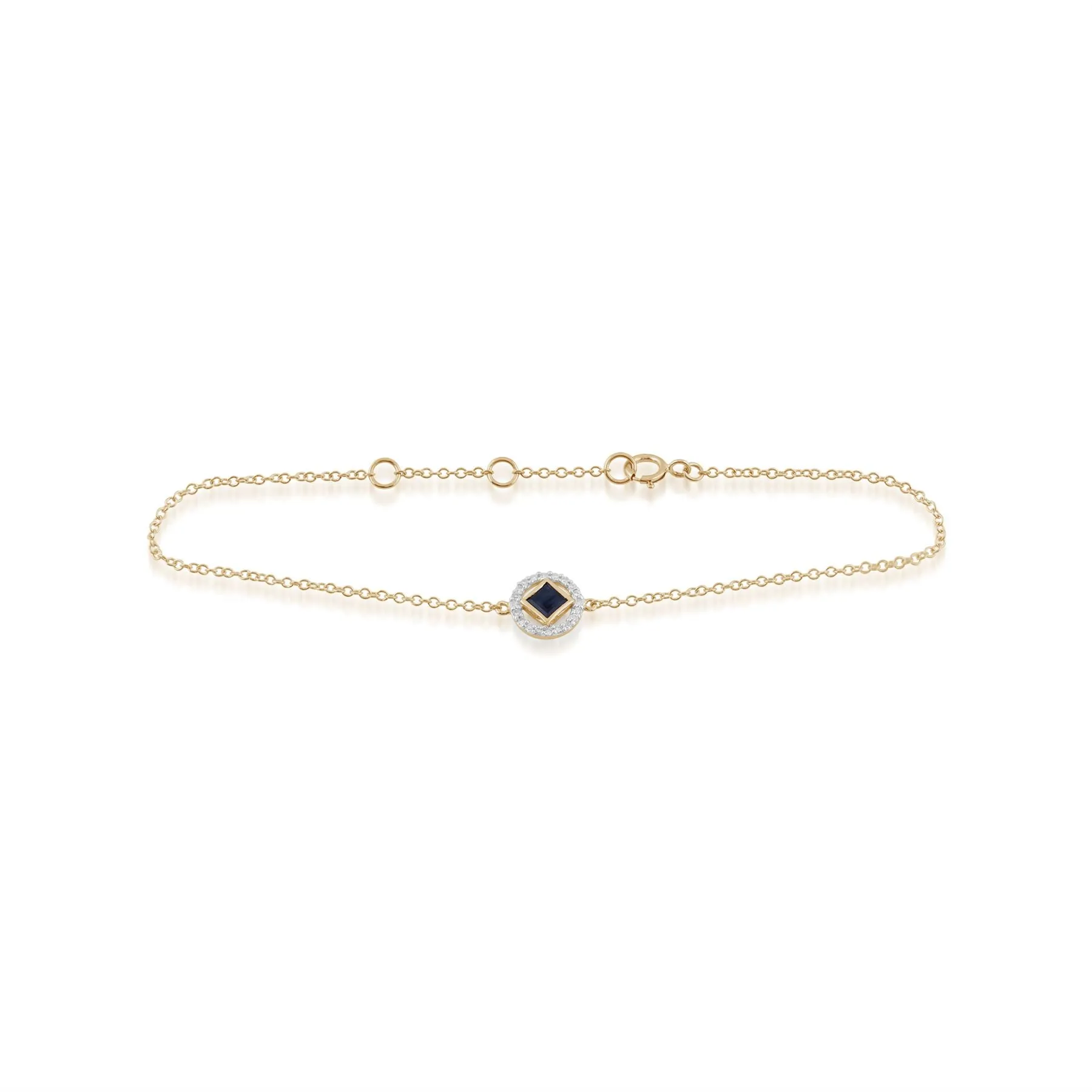 9 karat Gelbes Gold Saphir 7zoll Armband