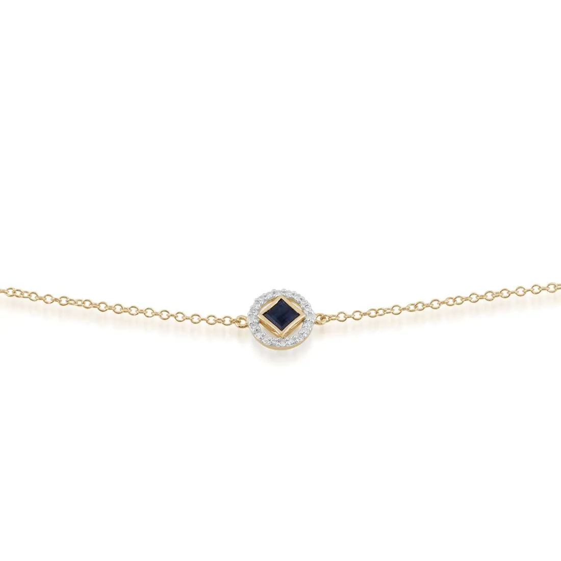 9 karat Gelbes Gold Saphir 7zoll Armband
