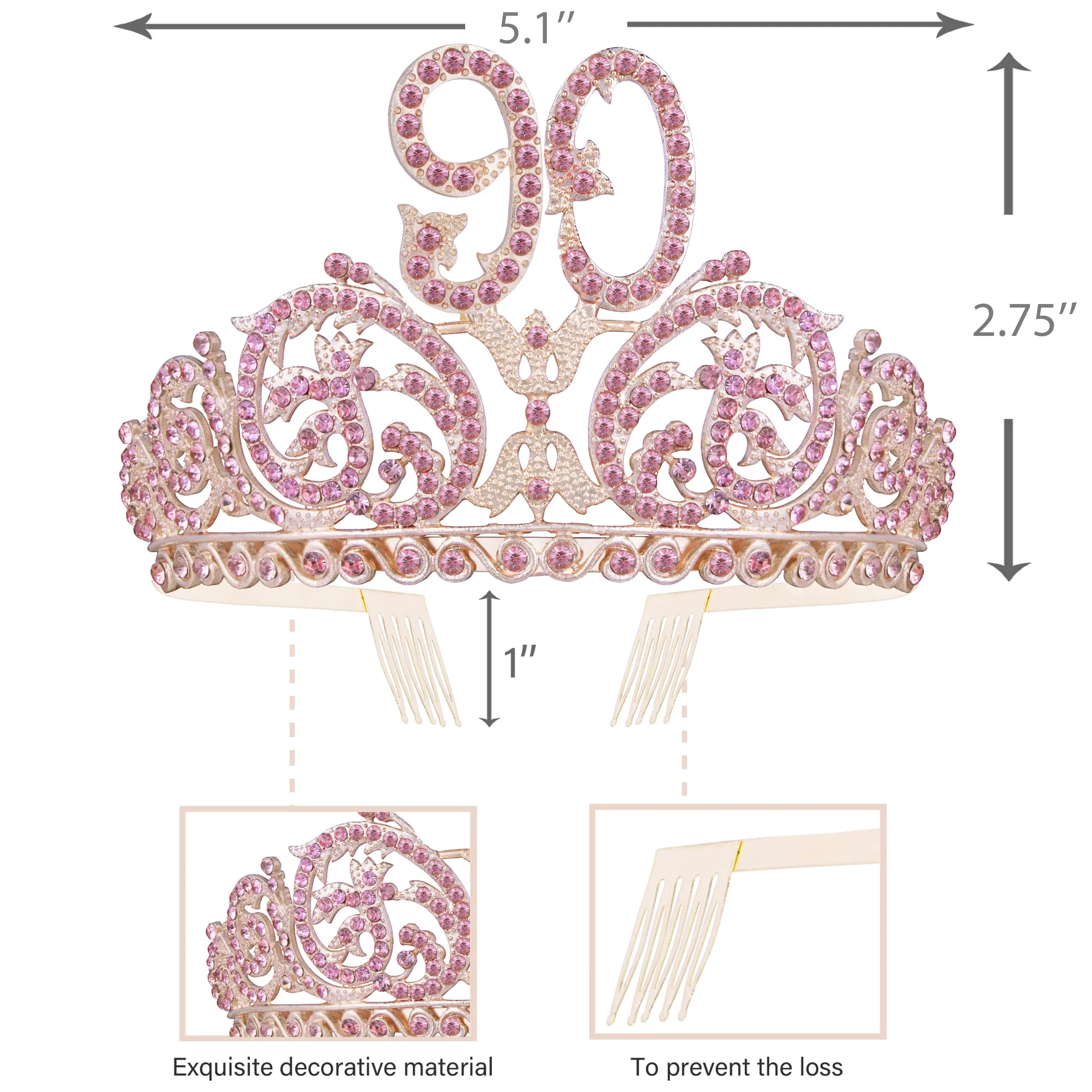 90th Birthday, 90th Birthday Decorations for Women, 90th Birthday Tiara and Sash, 90th