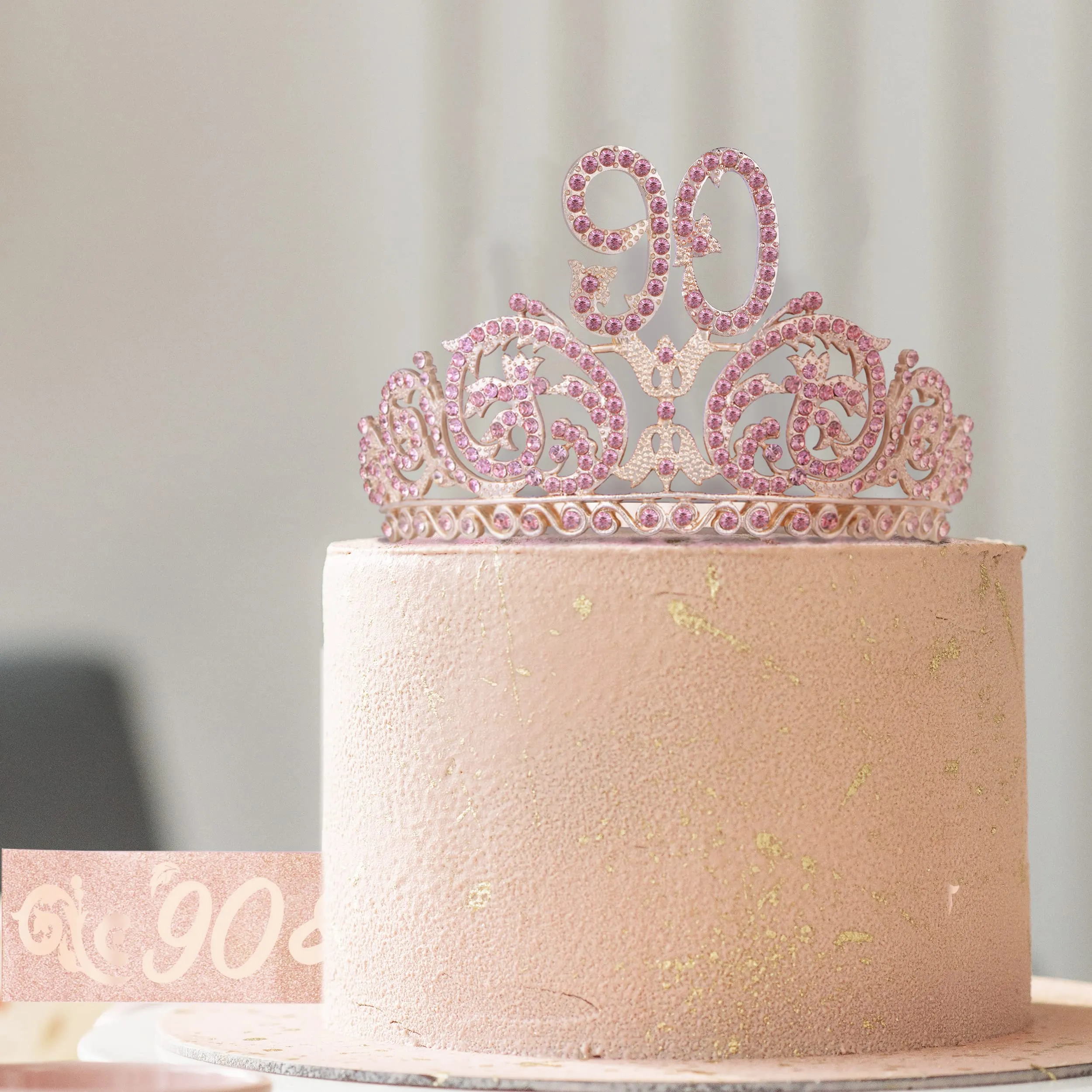 90th Birthday, 90th Birthday Decorations for Women, 90th Birthday Tiara and Sash, 90th