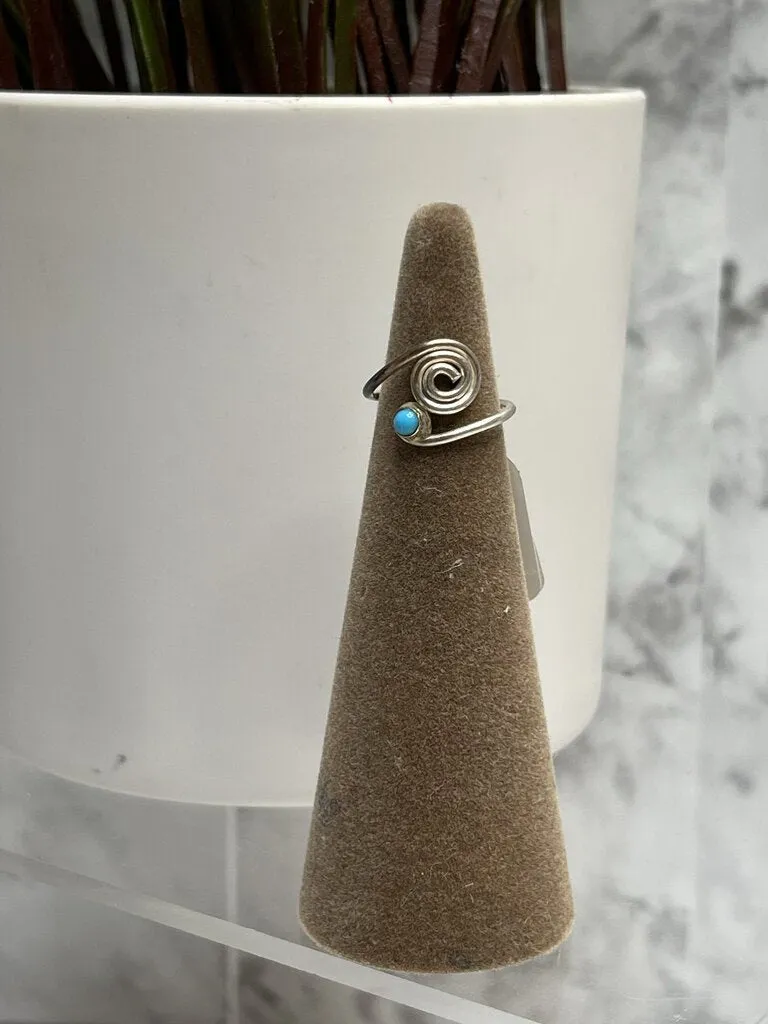 925 SILVER BABY TOE RING WITH BLUE STONE