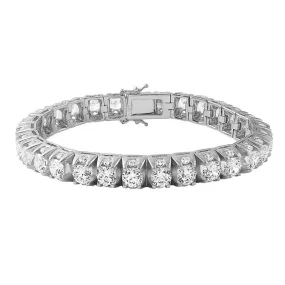 .925 Sterling Silver 3D Thick Tennis Bracelet