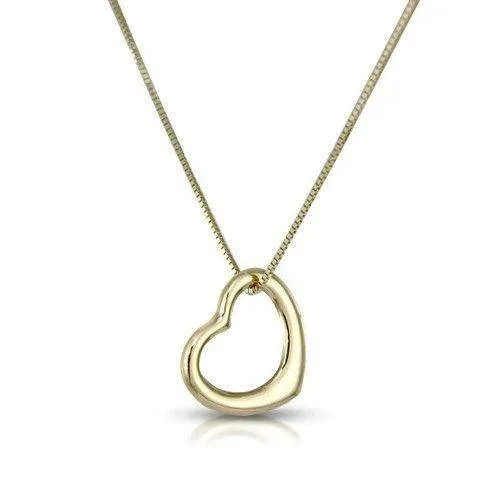 9ct White or Yellow Gold Small Heart Pendant - MM2M45W-16