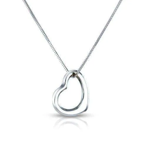 9ct White or Yellow Gold Small Heart Pendant - MM2M45W-16