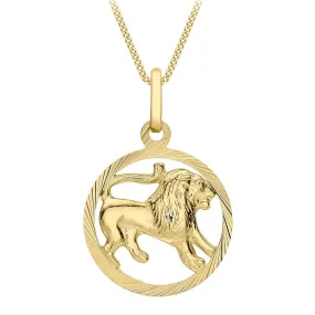 9ct Yellow Gold Leo Zodiac Pendant