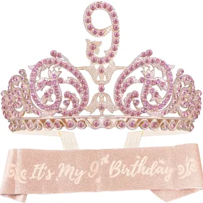 9th Birthday, 9th Birthday Decorations for Girls, 9th Birthday Crown,9th Birthday Gifts