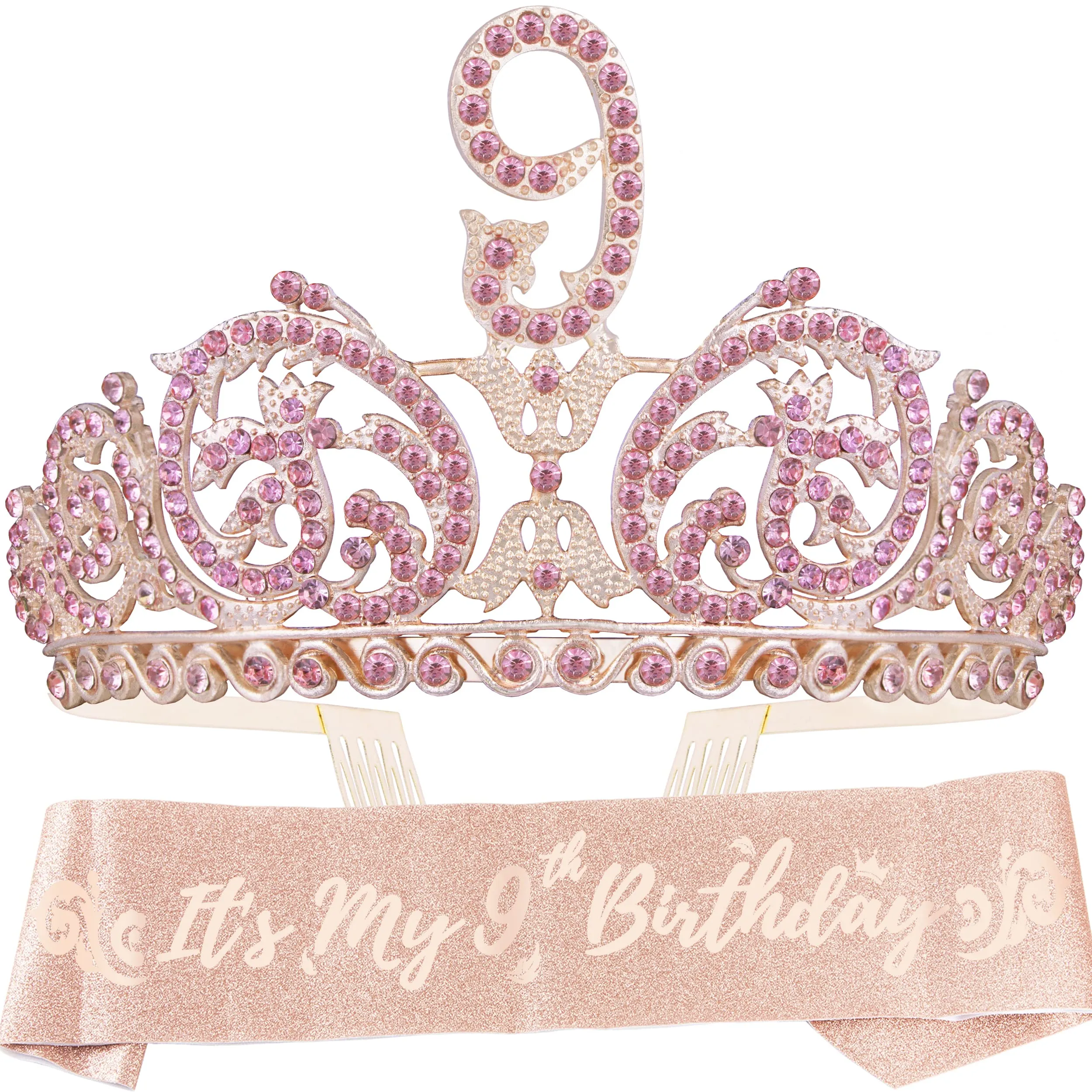 9th Birthday, 9th Birthday Decorations for Girls, 9th Birthday Crown,9th Birthday Gifts
