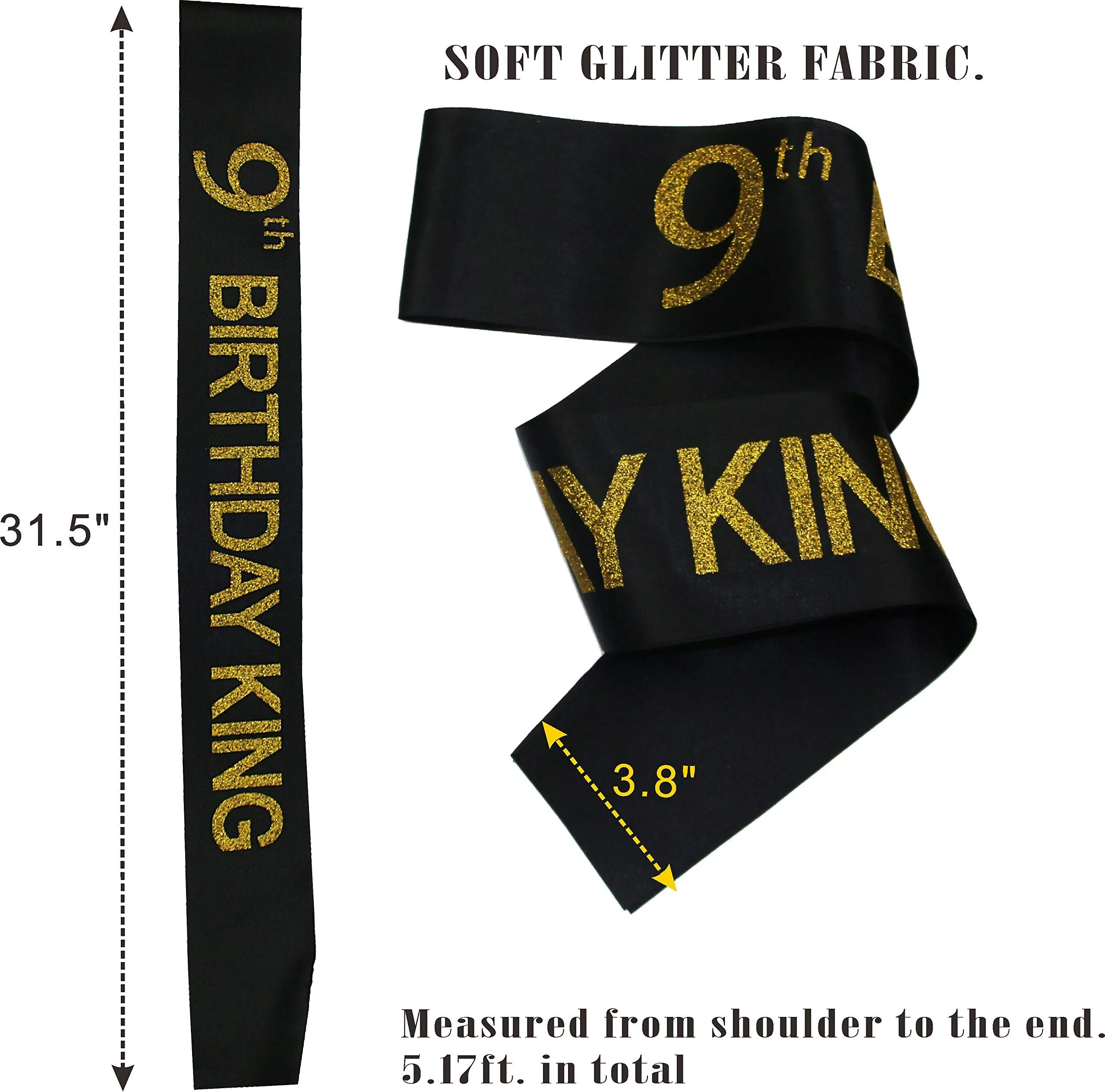 9th Birthday King Crown and Sash for Boy,9th Birthday for Him,9th Birthday King Crown