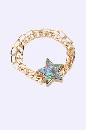 Abalone Star Accented Magnetic Bracelet
