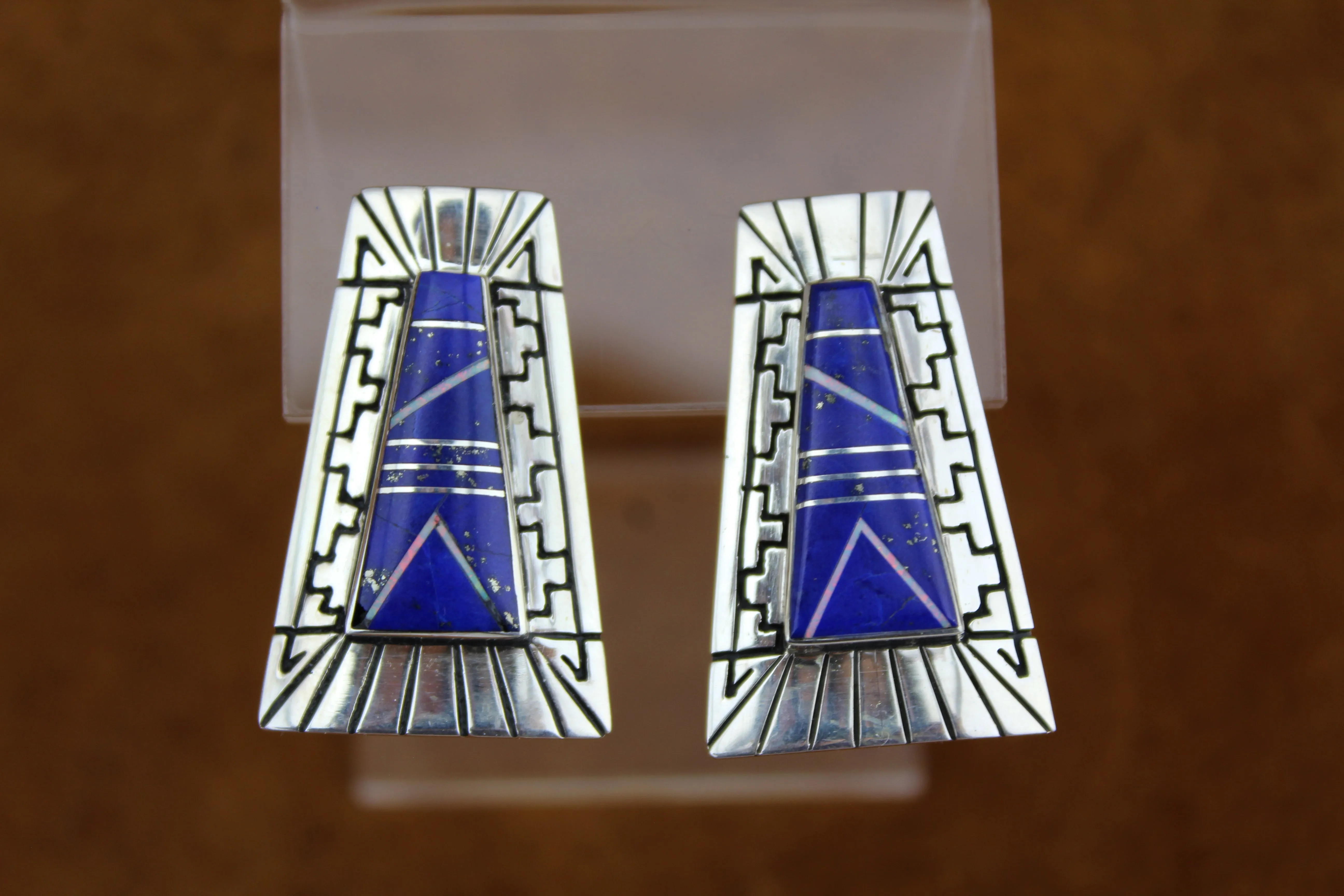 Abraham Begay Lapis Earrings