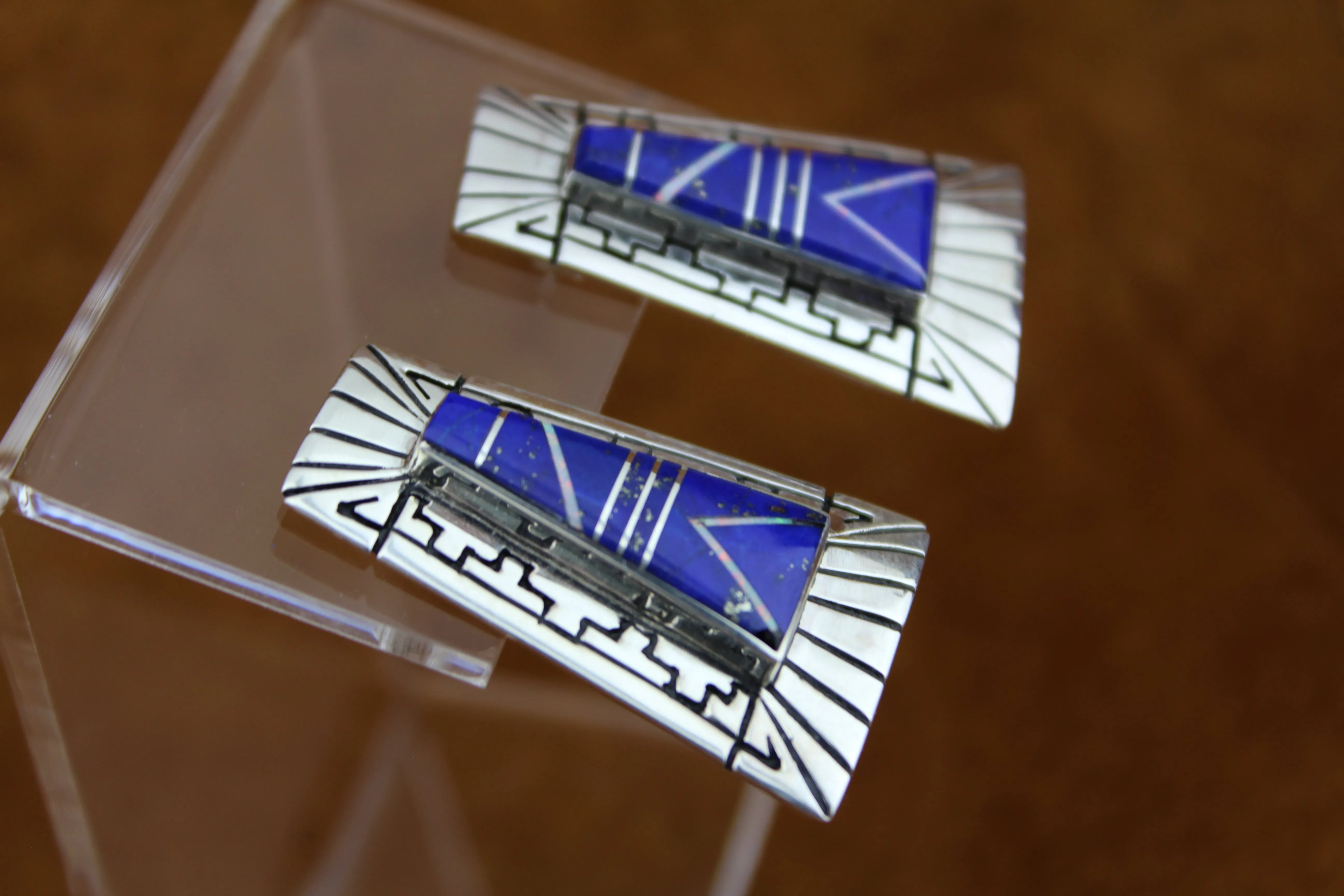 Abraham Begay Lapis Earrings