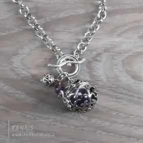 Amethyst Sphere Necklace Silver Locket