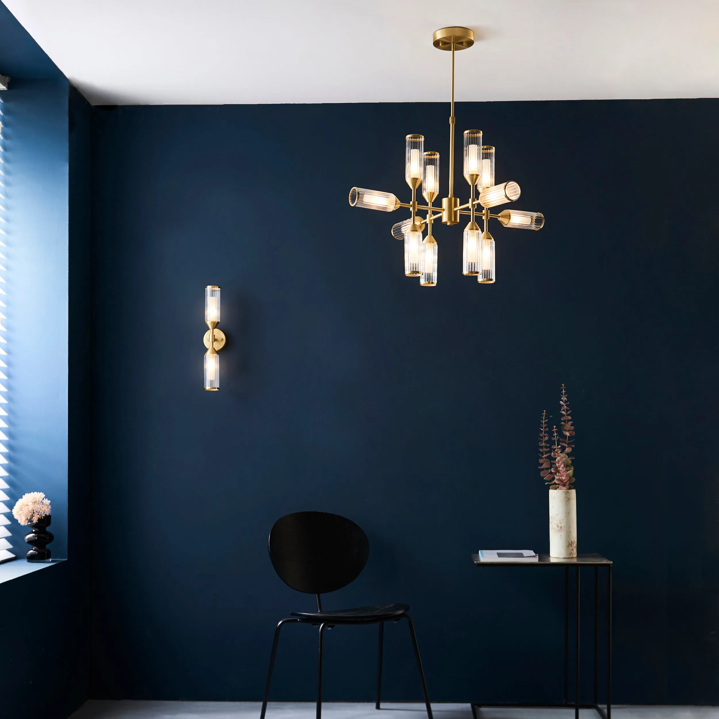 Amos Duchy 12 Light Pendant Satin Brass