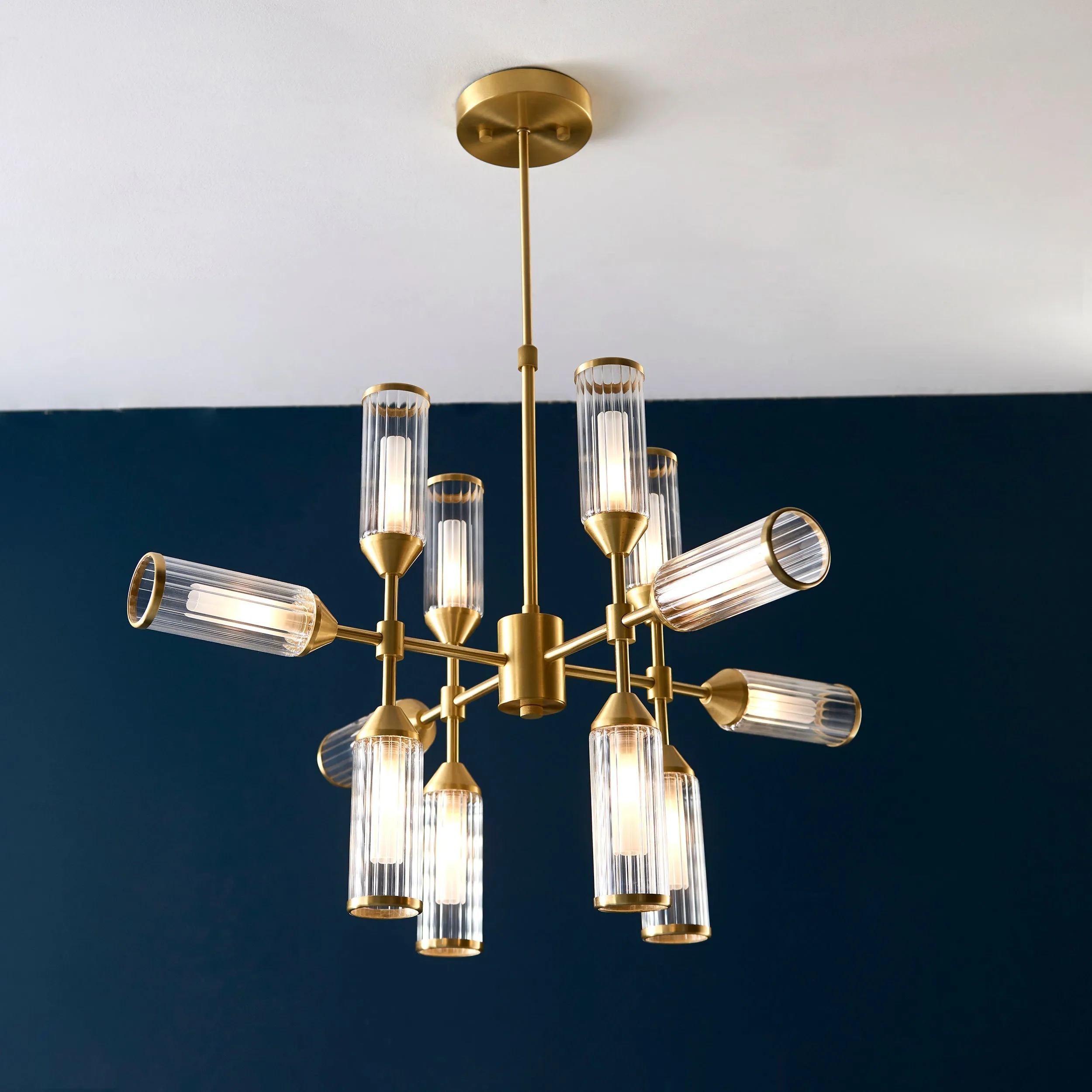 Amos Duchy 12 Light Pendant Satin Brass