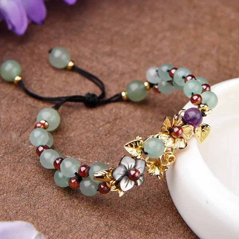 Ancient Tree Thousand Vine Braided Iris Aventurine Bracelet