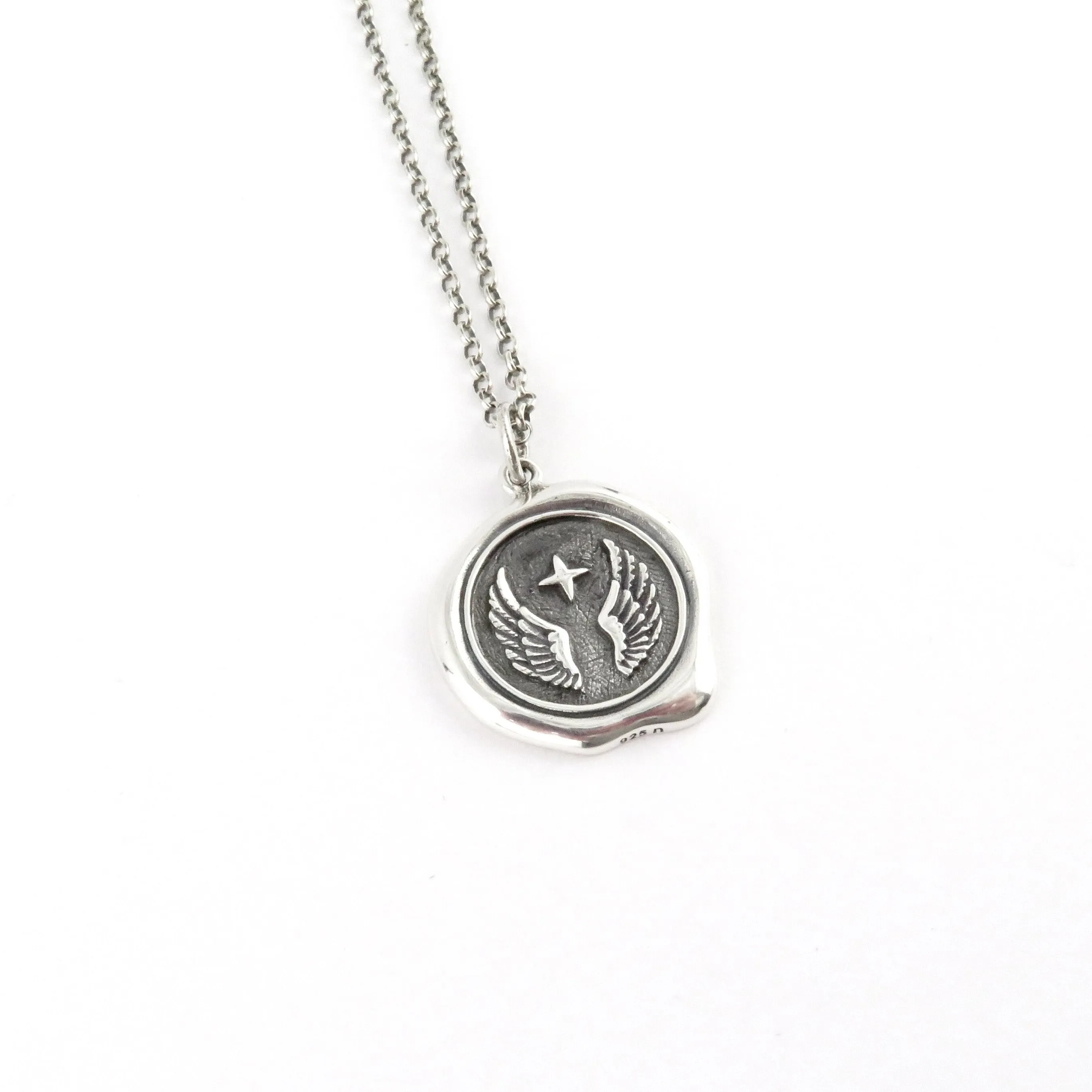 Angel Wings Wax Seal Necklace