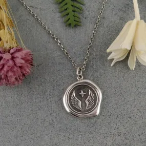 Angel Wings Wax Seal Necklace