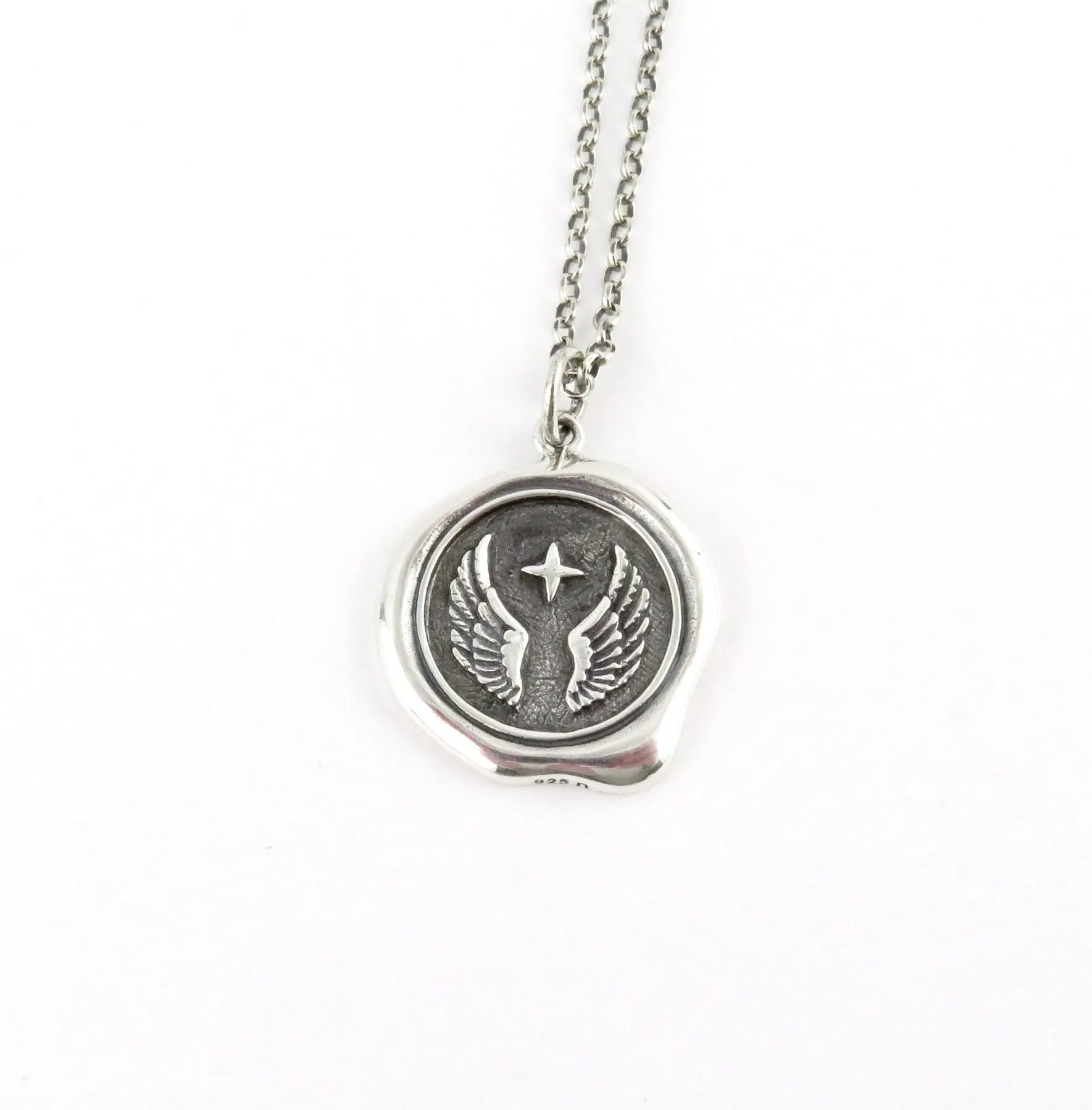 Angel Wings Wax Seal Necklace