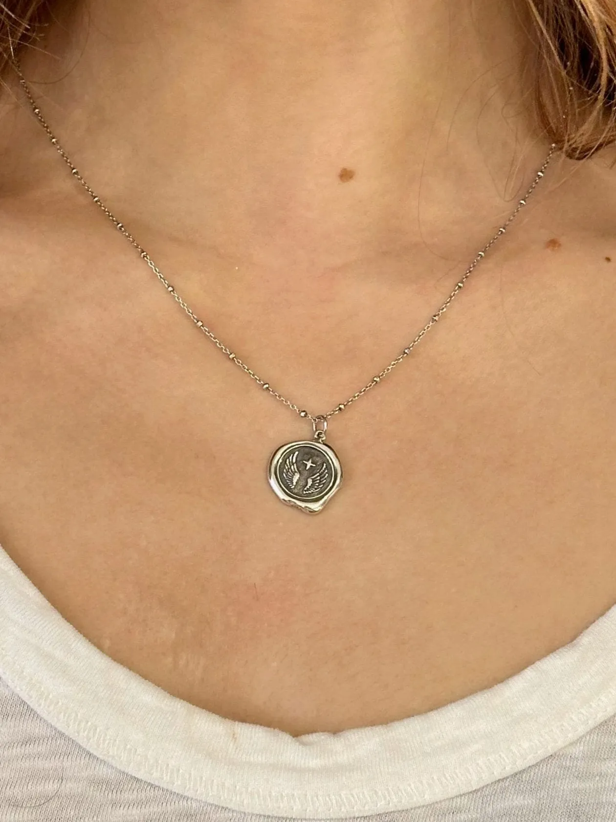 Angel Wings Wax Seal Necklace
