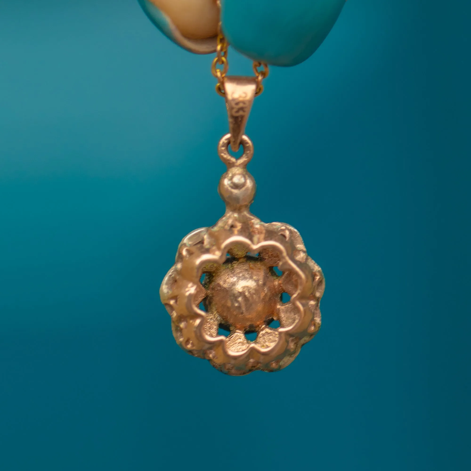 Antique 9ct Gold Foiled Rose-Cut Diamond Charm, 0.70ct