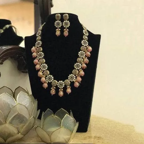 Antique Flower Motif Semi Precious Set