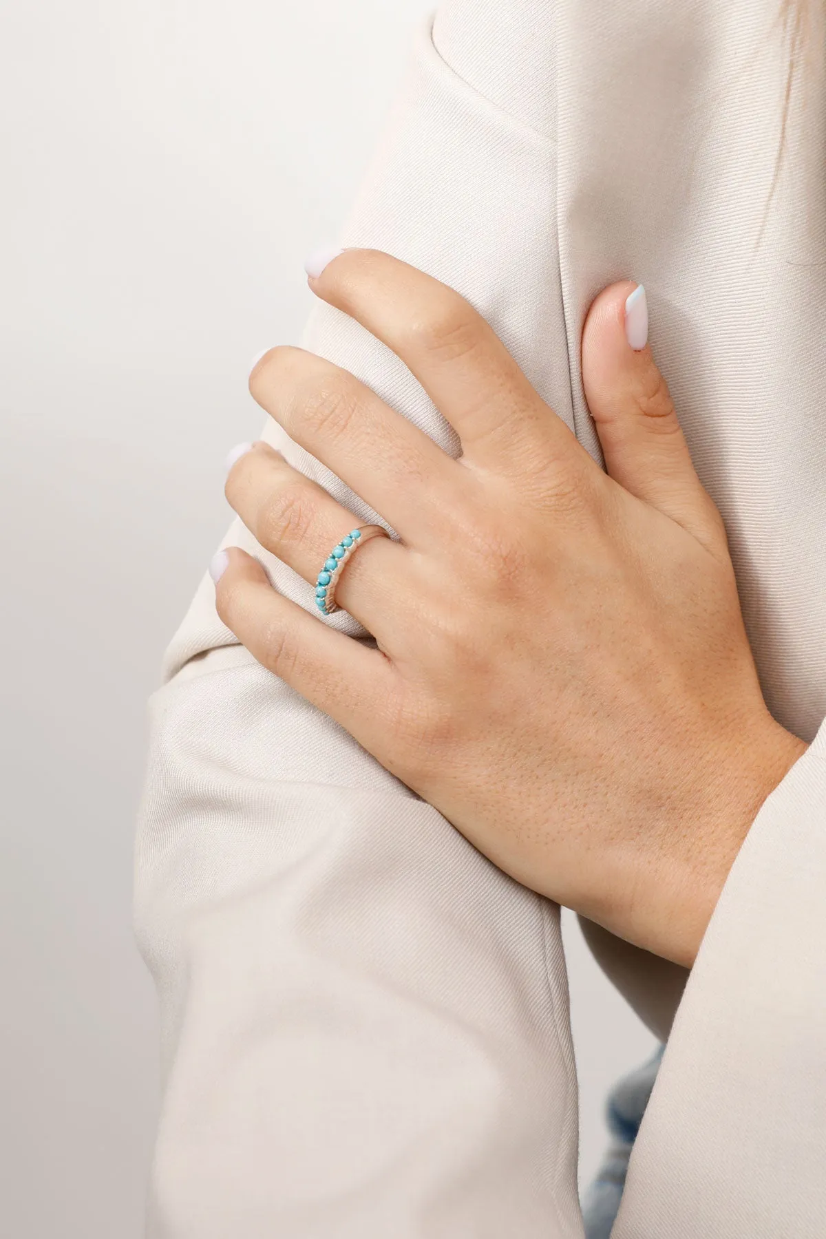 Antique turquoise stone ring silver