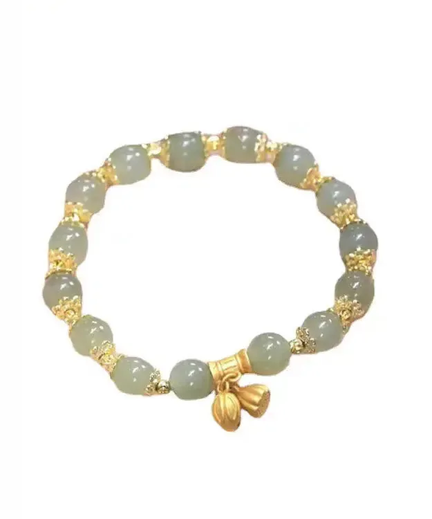 Art Cyan Jade Lotus Chain Bracelet ML0664