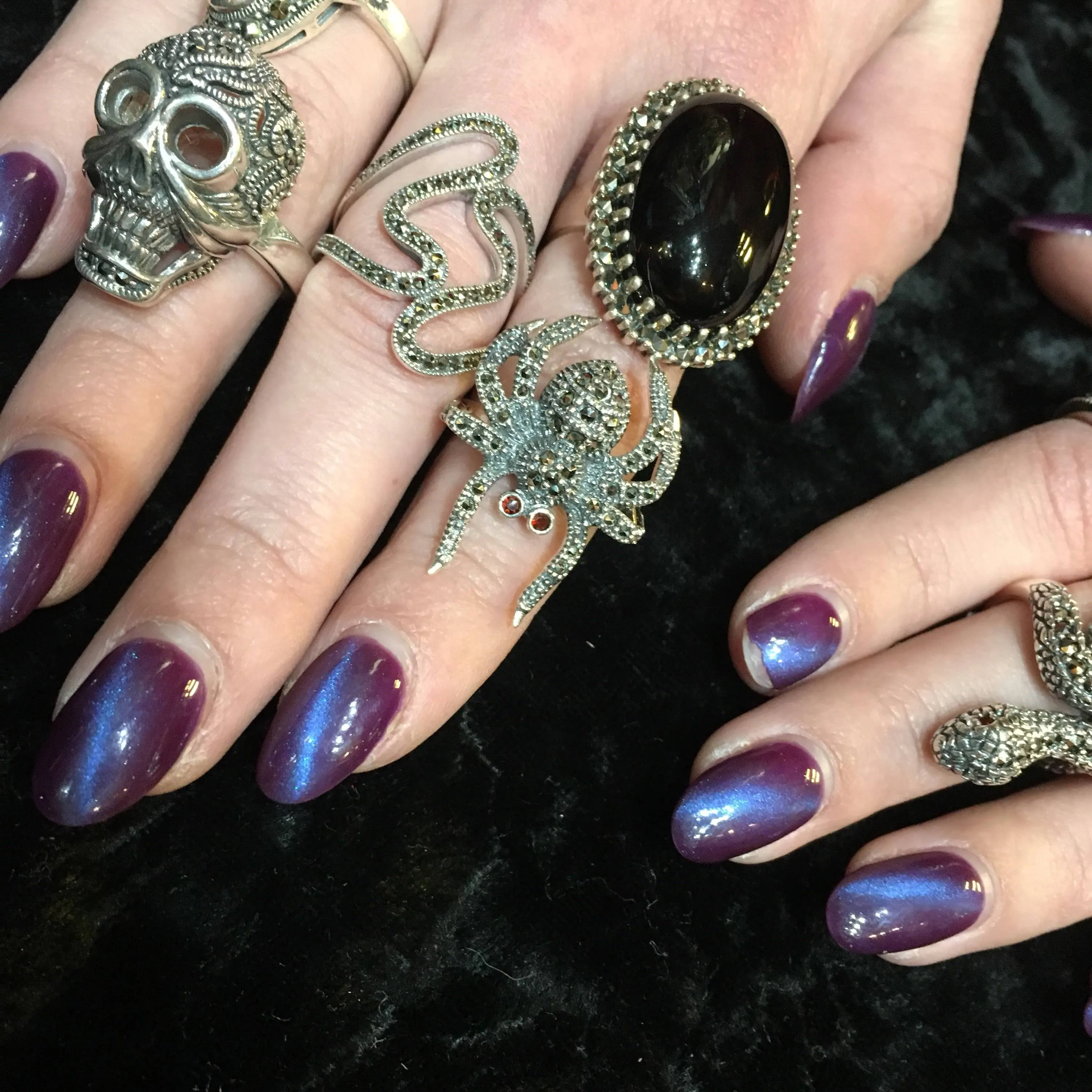 Art Deco Ring Silver Skull Marcasite