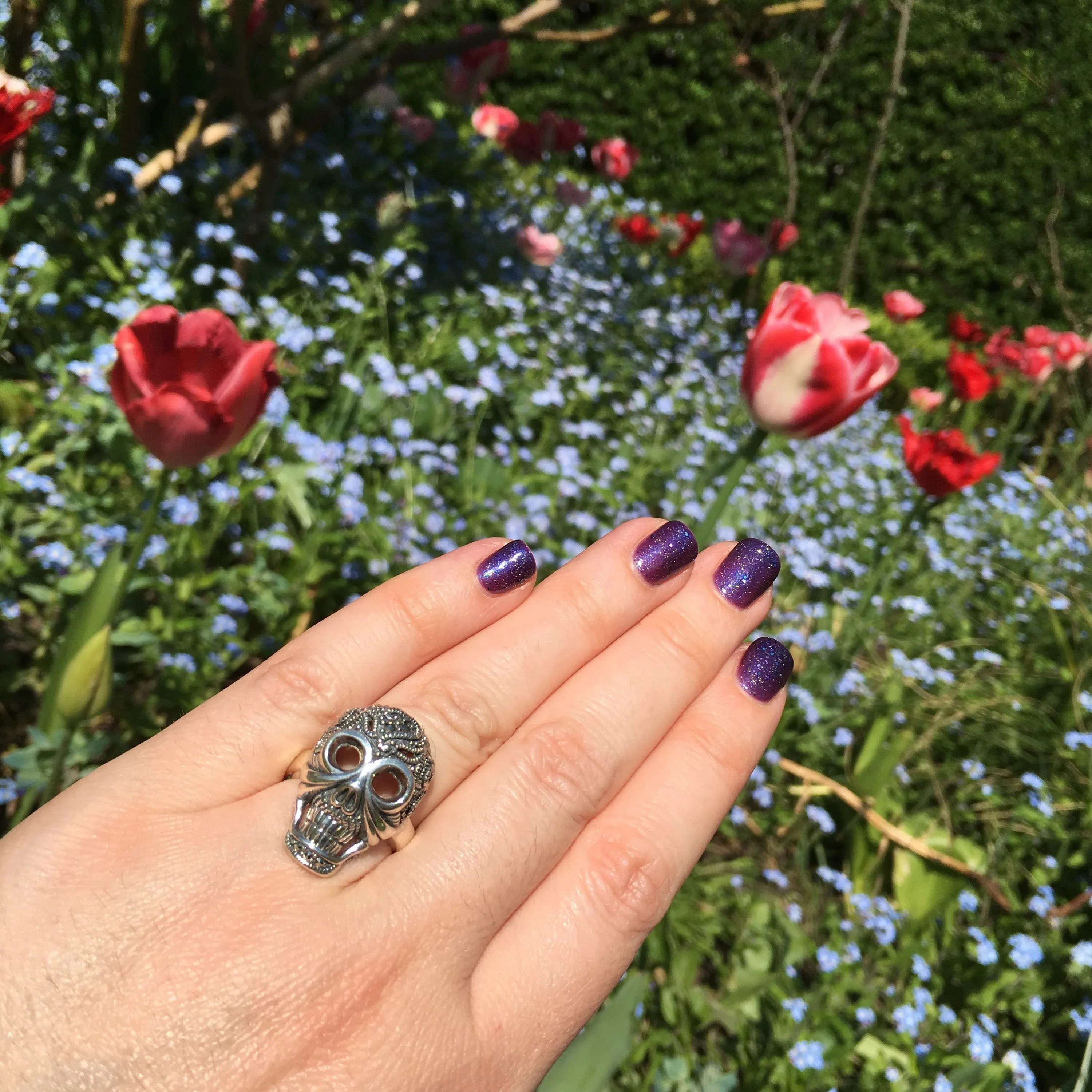 Art Deco Ring Silver Skull Marcasite