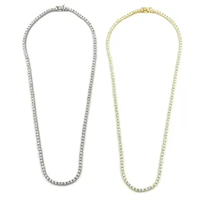 Ashley Gold Sterling Silver 5.00CTW Tennis Necklace