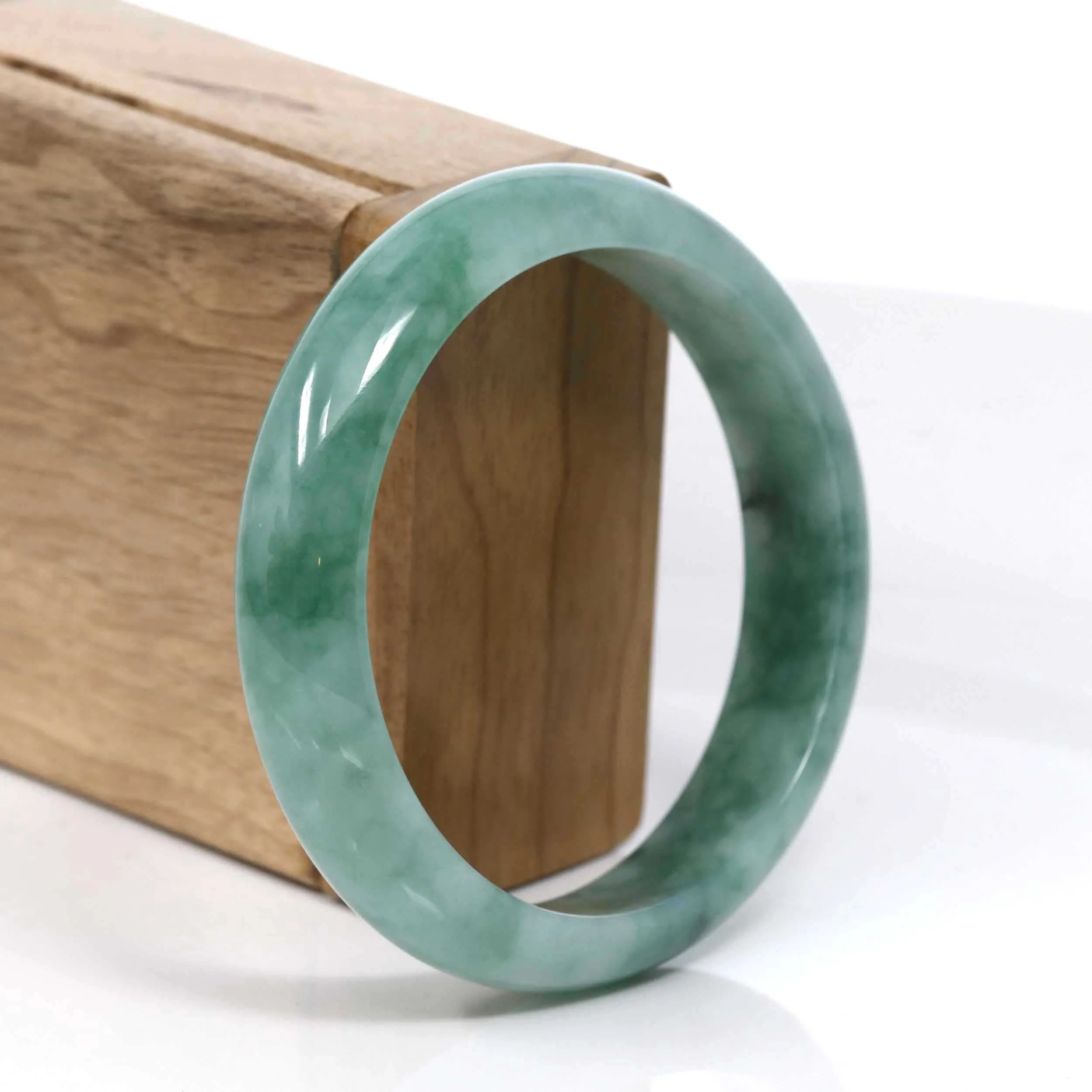 Baikalla Blue-Green Classic Real Jadeite Jade Bangle Bracelet (59.58mm) #937