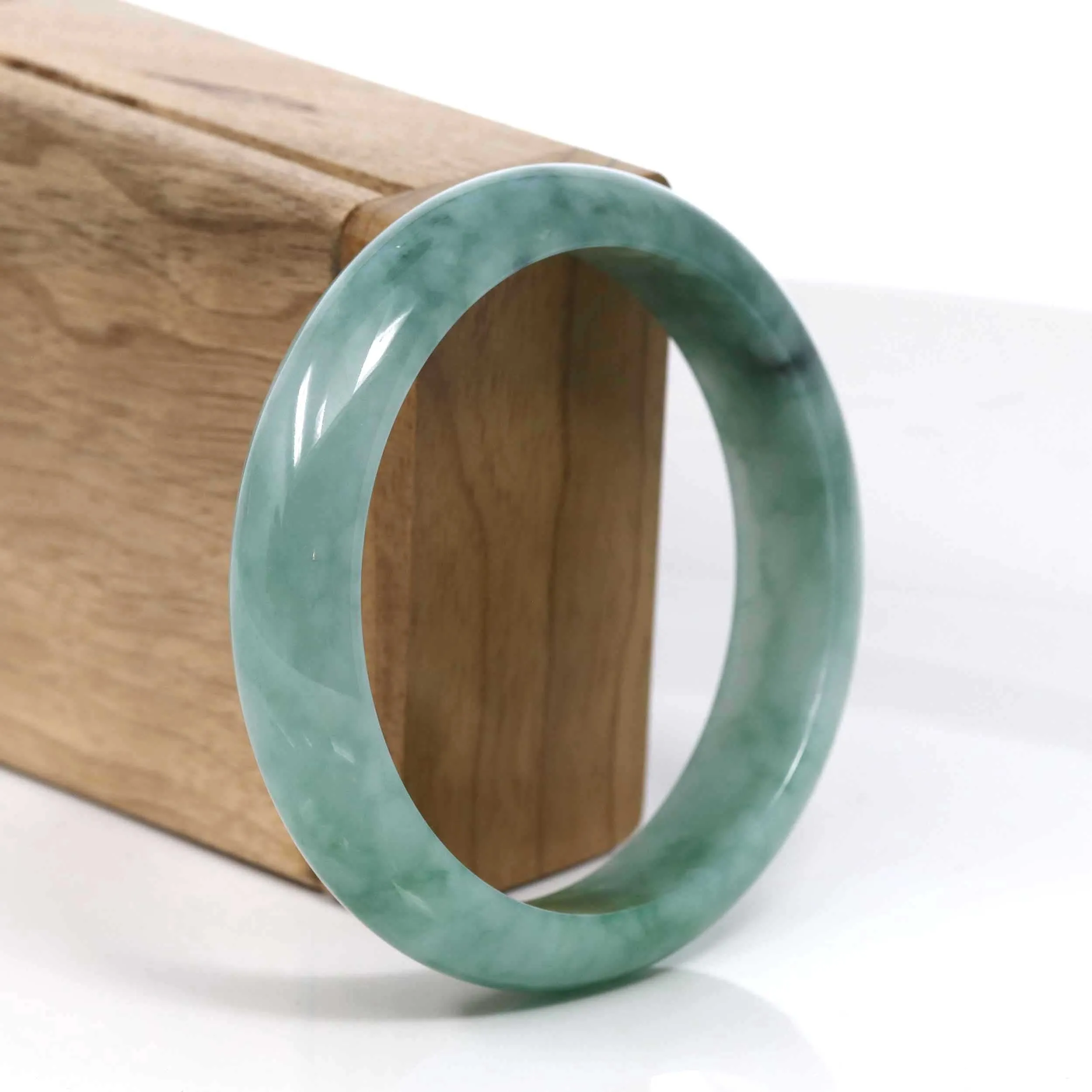 Baikalla Blue-Green Classic Real Jadeite Jade Bangle Bracelet (59.58mm) #937