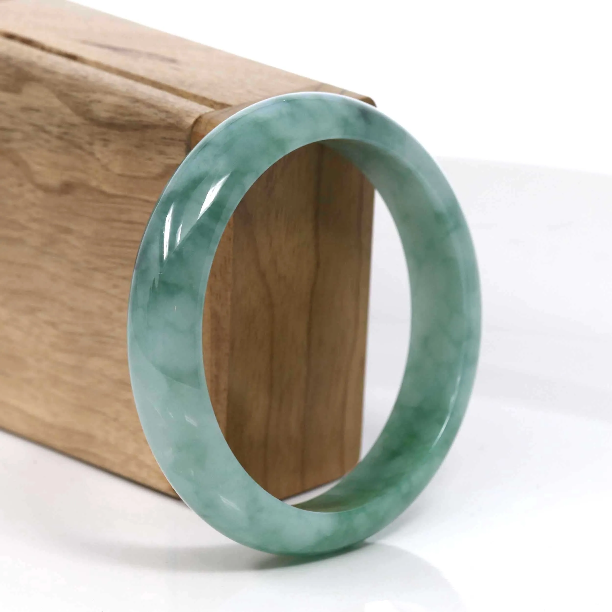 Baikalla Blue-Green Classic Real Jadeite Jade Bangle Bracelet (59.58mm) #937