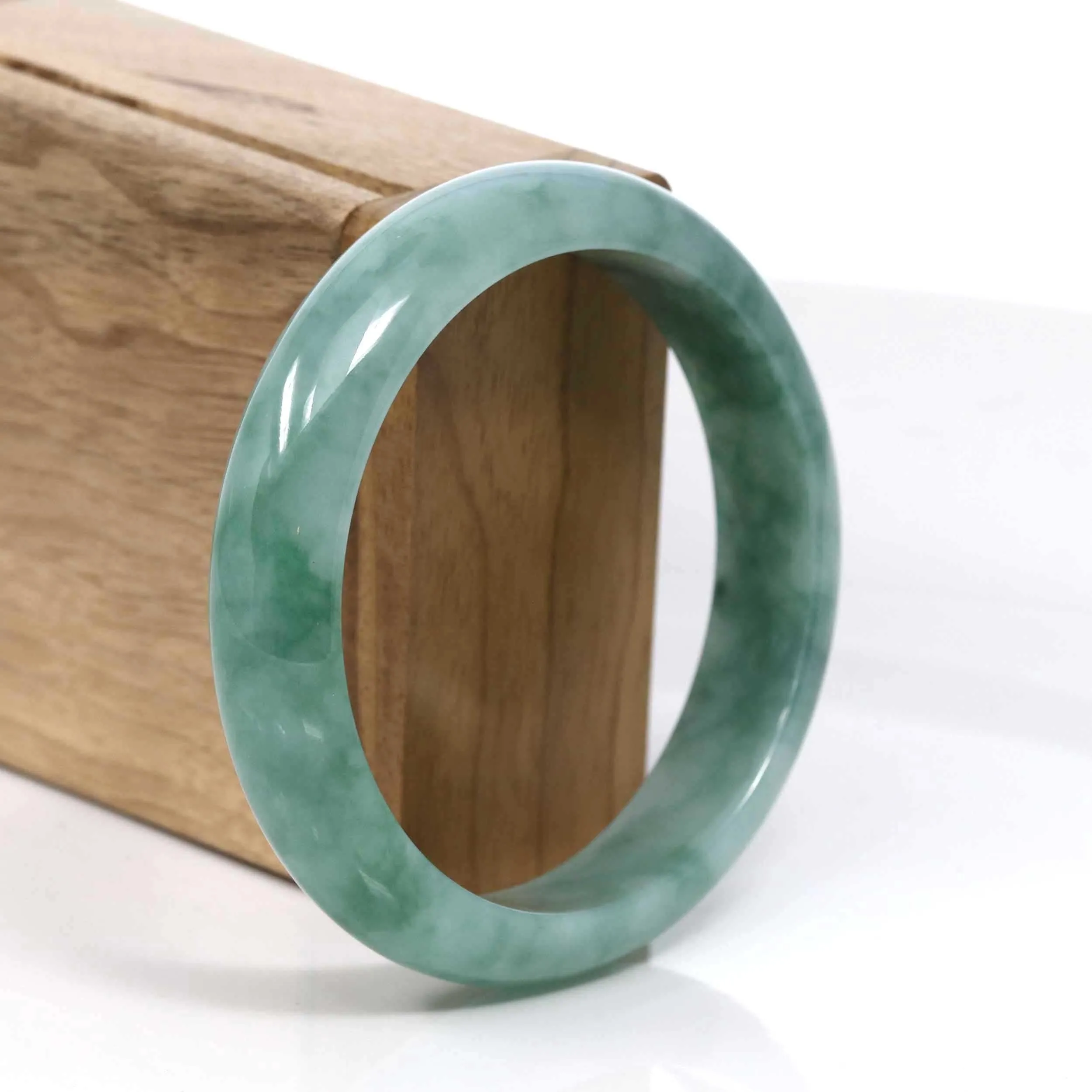 Baikalla Blue-Green Classic Real Jadeite Jade Bangle Bracelet (59.58mm) #937
