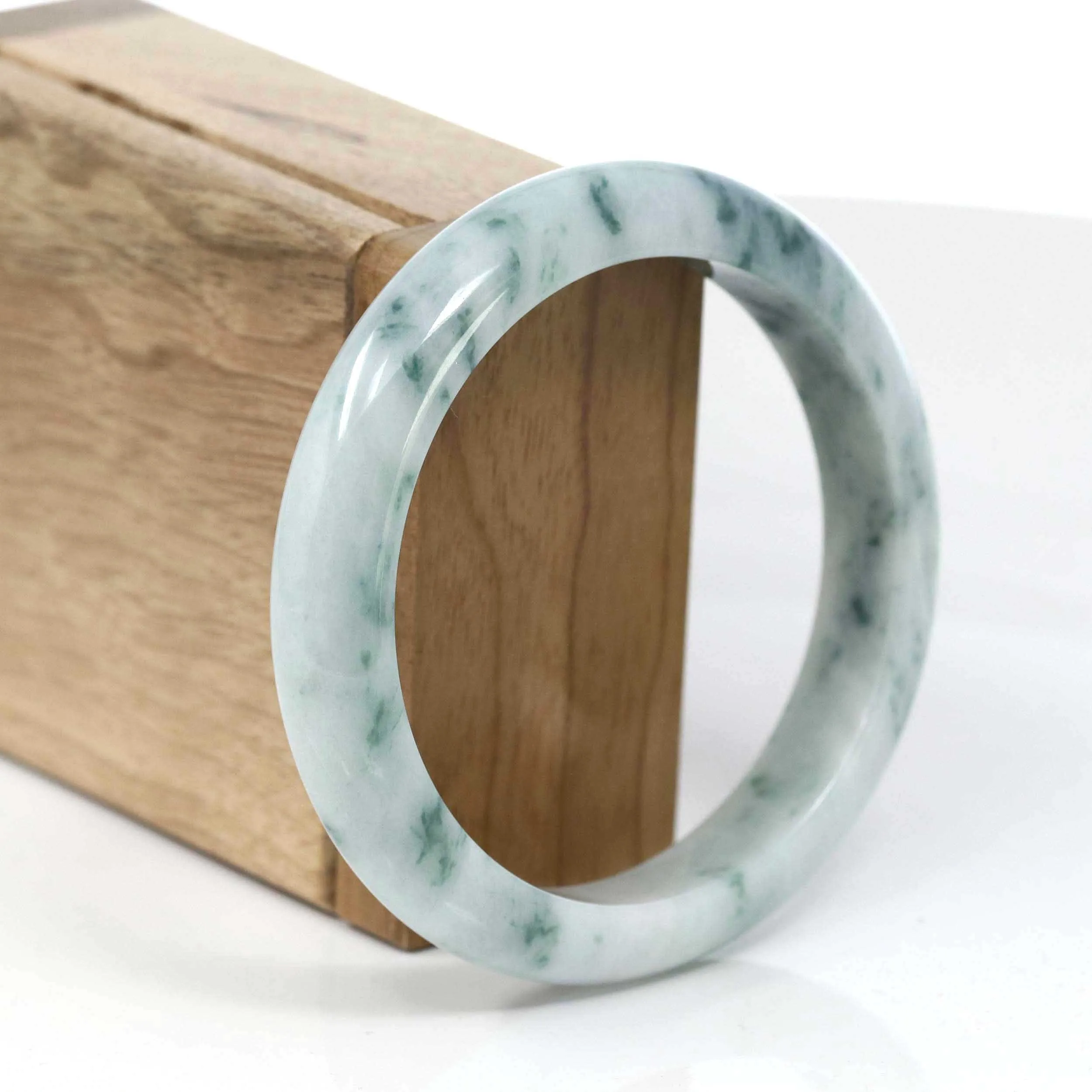 Baikalla Natural Burmese Blue-green Jadeite Jade Bangle Bracelet (59.51mm) #T080