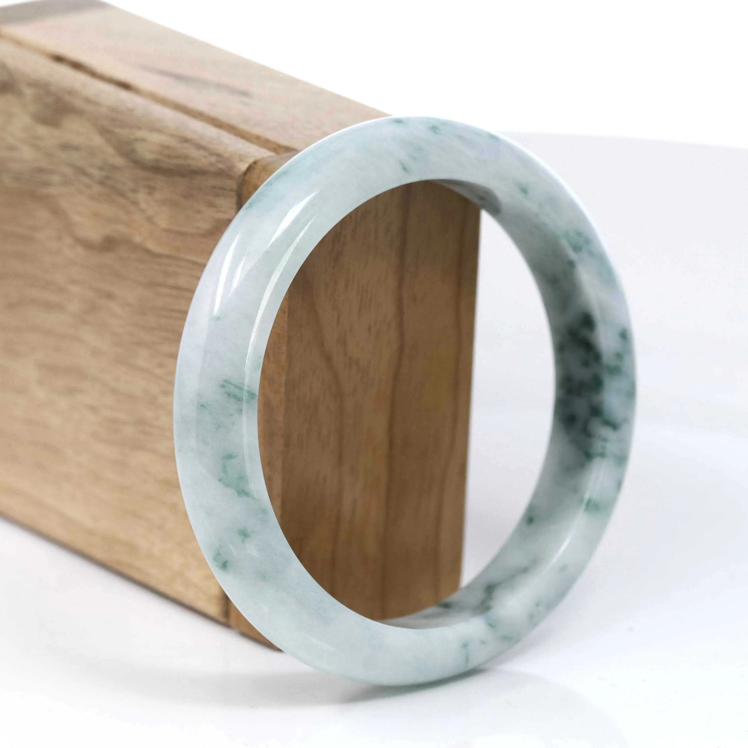 Baikalla Natural Burmese Blue-green Jadeite Jade Bangle Bracelet (59.51mm) #T080