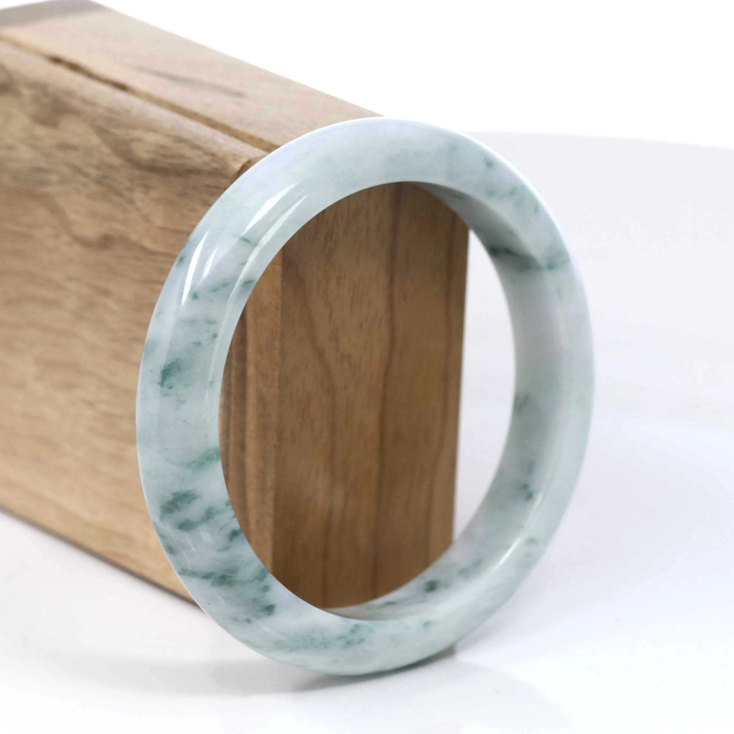 Baikalla Natural Burmese Blue-green Jadeite Jade Bangle Bracelet (59.51mm) #T080