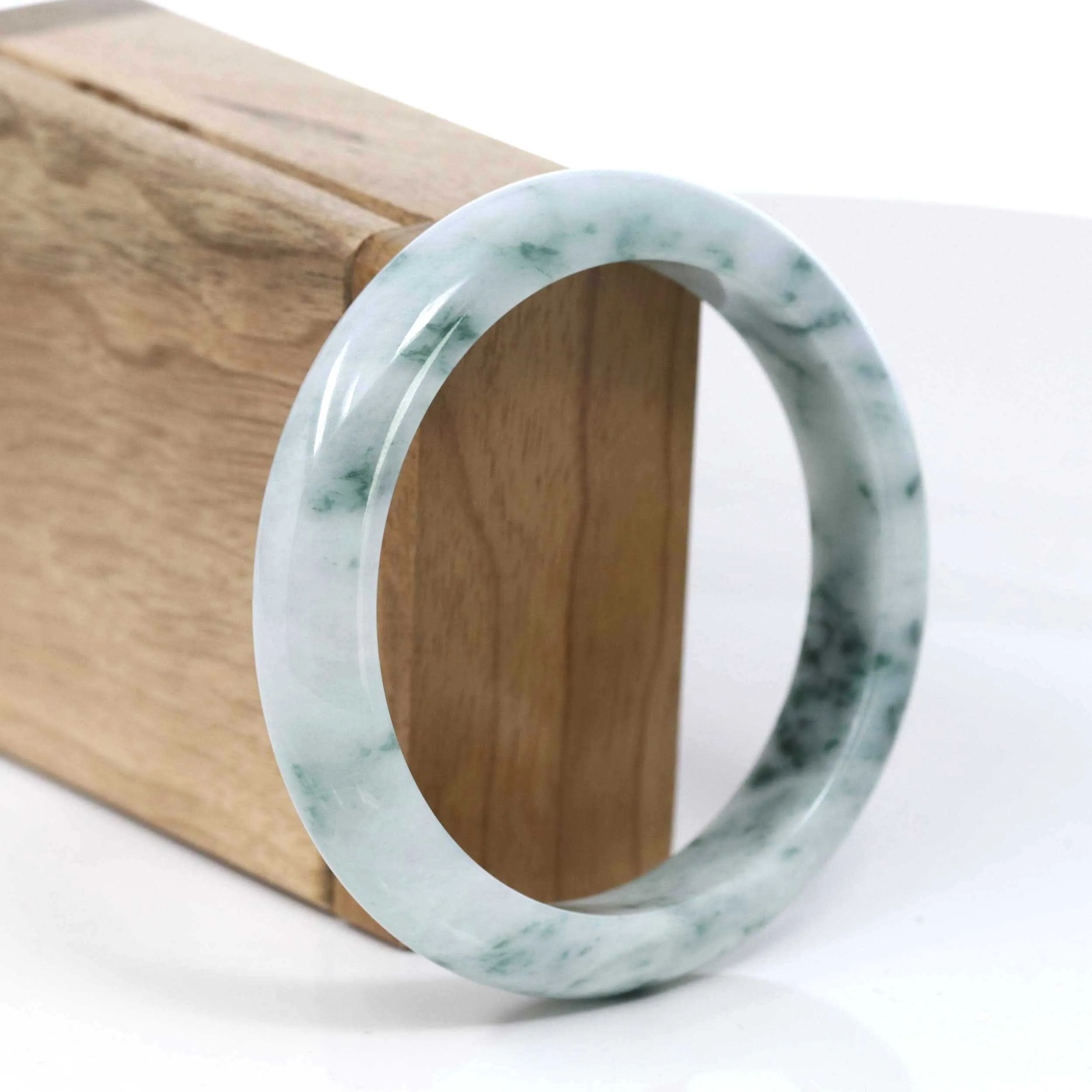Baikalla Natural Burmese Blue-green Jadeite Jade Bangle Bracelet (59.51mm) #T080