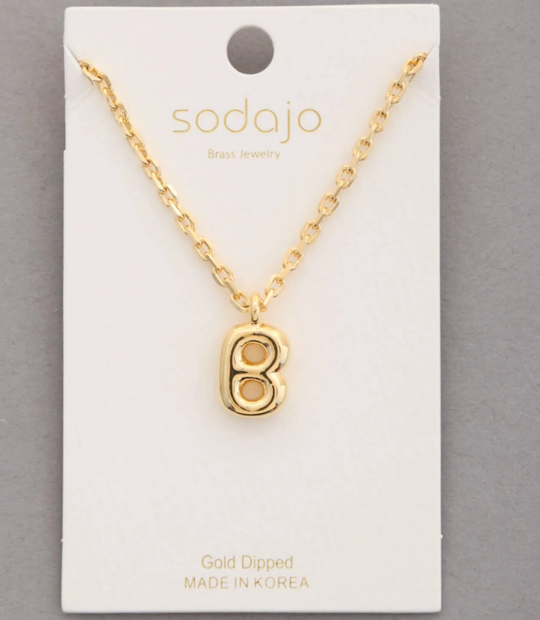 Balloon Initial Necklace In Gold